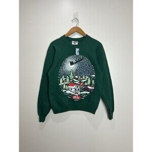 Vintage Lee Winter Christmas Tis The Season Crewneck Sweatshirt Dead Stock Sz S
